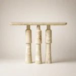 Feather Curtain Console Table