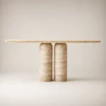 Glass Wood Console Table