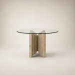 Glass Pillar Dining Table